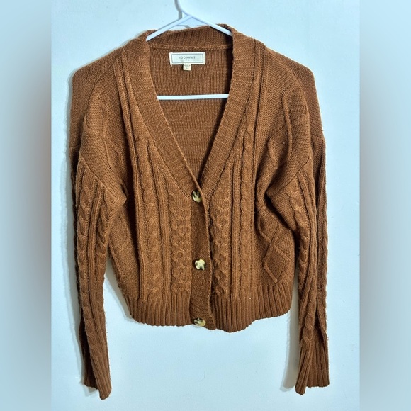 No Comment Ny La Sweaters - Cozy Brown Cable Knit Cardigan